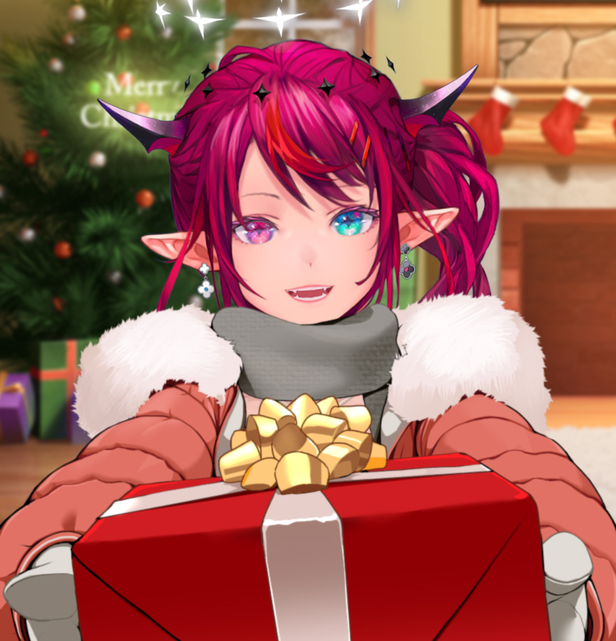 irys_en's tweet photo. Merry Christmas!✨ I stole a present from the tree for you! :D🧑‍🎄🎄 メリークリスマス！！ツリーの下からプレゼント盗んでおいたよ❤ https://t.co/kXRcNHz5ko