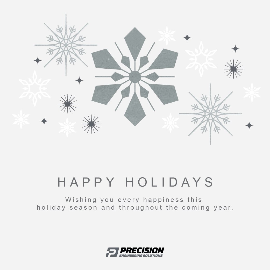 PrecisionEngSol's tweet photo. Wishing you every happiness this holiday season and throughout the coming year. Happy holidays from Precision Engineering Solutions. #PrecisionEngineeringSolutions #HappyHolidays https://t.co/x4KmHVPIvl