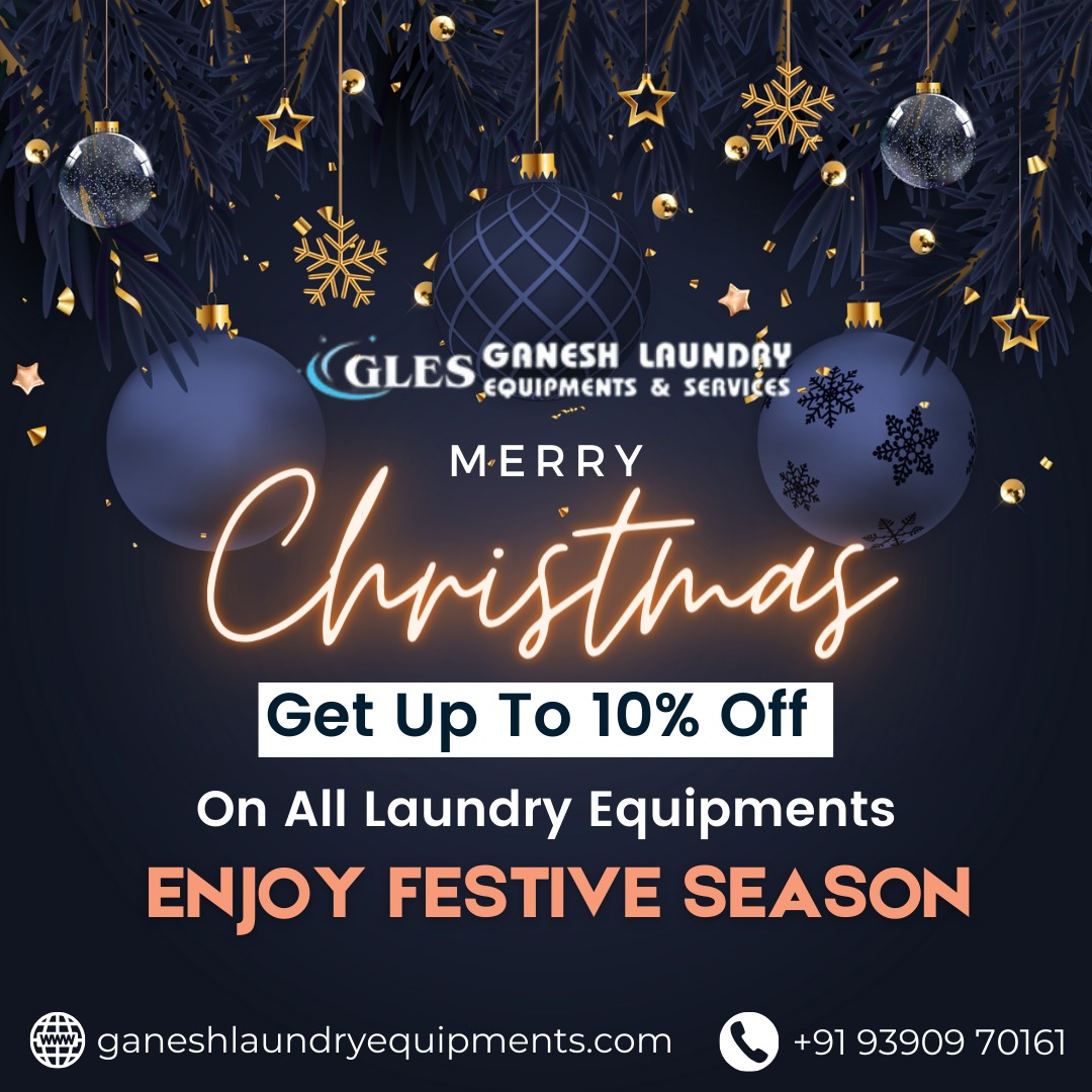 Get up to 10% off on laundry equipment at Ganesh Laundry Equipments. Enjoy a hassle-free festive season! 🌟🧺 
#holidaydeals #laundryessentials
#festivedeals #laundryessentials #discounts #cleaningmadeeasy #christmas #christmastree #christmasdecor
#xmas #merrychristmas #christmas