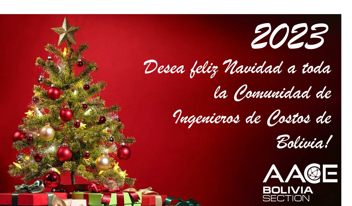 AACE_bolivia's tweet photo. "Que la Navidad te devuelva las ilusiones de la infancia, los placeres de la juventud y la tranquilidad del hogar. Feliz Navidad!"
La AACE Bolivia Section envia un mensaje de paz en esta navidad 2023 a todos sus Miembros Oficiales!
Feliz navidad 2023!!!
#aacebolivia #Costos #AACE https://t.co/12QfkddSJi