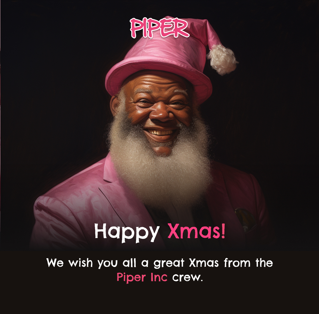 pipererc20's tweet photo. "Happy Holidays, everyone! 🎄🥳 Here's to laughs, good vibes, and plenty of food, drinks and weed! 
From our Piper Inc family to yours, have a merry Xmas! 🎅❤️ #ChristmasVibes #PiperHoliday https://t.co/A9zAQNfS0k