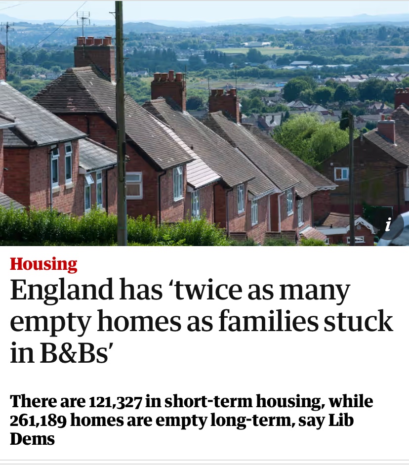 Kinda makes a mockery of the racists’ claims that there aren’t enough homes in the UK doesn’t it?