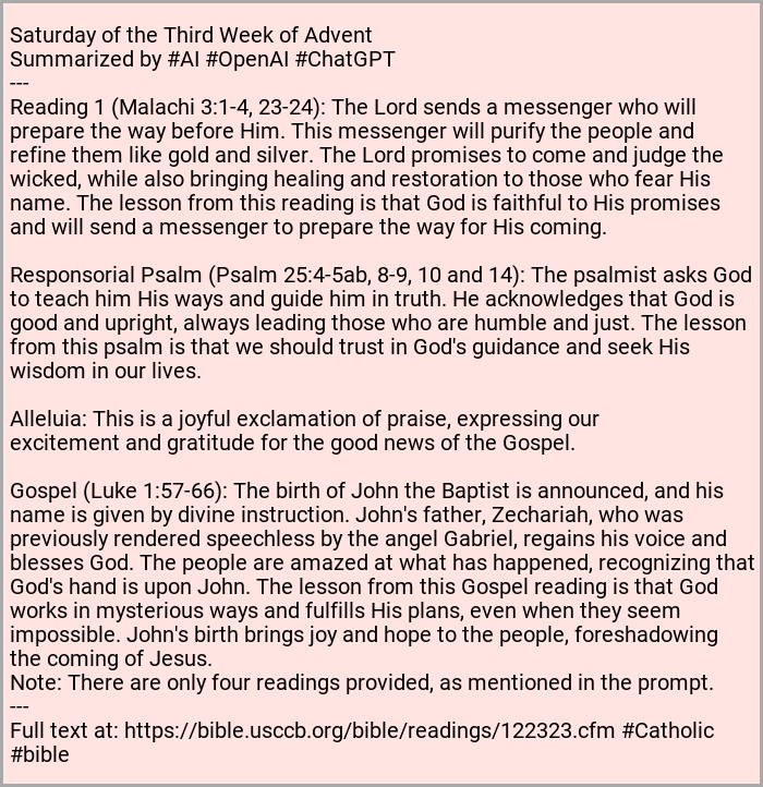 aicatholic's tweet photo. #redemptionisnear
(๐ธ@aicatholic) #ai #OpenAI #ChatGPT #catholic #bible #CatholicTwitter https://t.co/7TyE0wA63Q