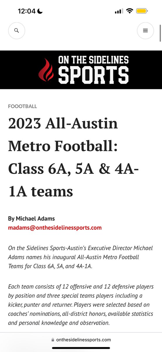judsoncook6's tweet photo. Am happy and grateful to be selected to the 2023 All-Austin Metro 6A football team! @FootballMcneil @CoachHarmening @CSUPCoachGraf @Coach_Indy https://t.co/pp6PjJ0KYd