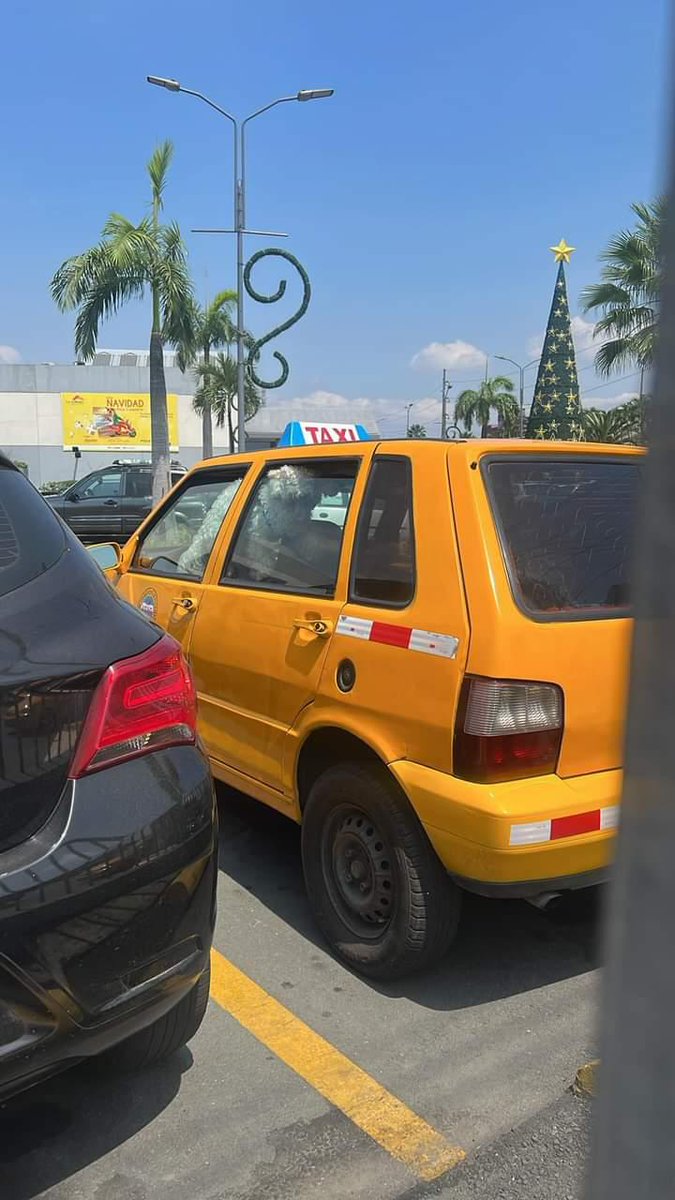 paultutiven's tweet photo. Dejaron a un perrito encerrado en un taxi en el parqueadero del CC. La Rotonda, centro de Guayaquil, y estamos a 32 grados, hace un sol intenso. https://t.co/xLCeNFWPWc