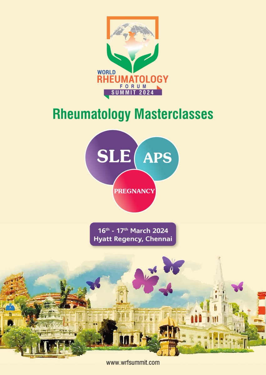 wrfsummit's tweet photo. We look forward to welcome you yet another edition of WRF Rheumatology Master classes in the historic city of Chennai in Tamil Nadu, India! #wrf2024
#rheumatology #SLE #APS #Pregnancy #masterclasses https://t.co/Syq0L9i7aT