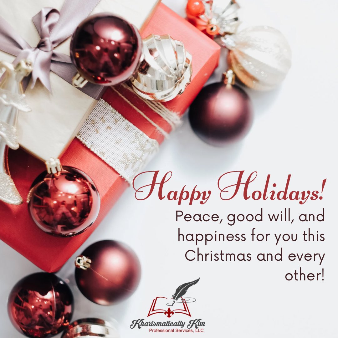 During the holiday season, our thoughts turn gratefully to those who have made our success possible. It is in this spirit that we say thank you and send best wishes for the holidays and New Year #KharismaticallyKimProfessionalServices #holidayseason #merrychristmas #happynewyear