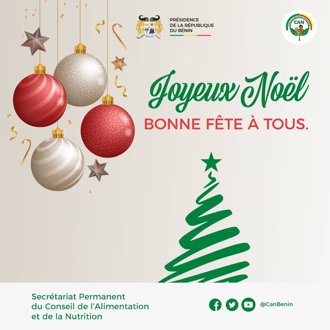 CanBenin's tweet photo. 🛑 Joyeux fête de Noël à tous et particulièrement à tous les enfants du Bénin

#NutritionBenin #spcan #Anan  #PresidenceBenin #wasexo https://t.co/6s3kHG2CvD