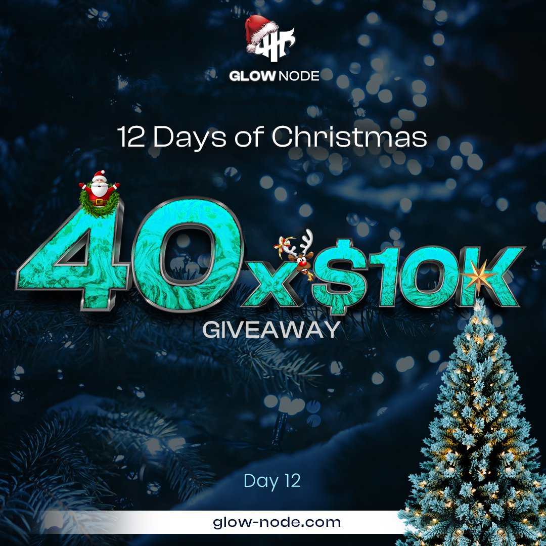 Day 12 of our 12 Days of Christmas

Instructions to win

1️⃣ Follow @glownodefx &amp; @sambradburyfx &amp; <a href="/RyanBeasleyFx/">Ryan beasley</a>

2️⃣ Like &amp; retweet @glownodefx pinned post

3️⃣ Tag 3 traders 

4️⃣ Like &amp; retweet