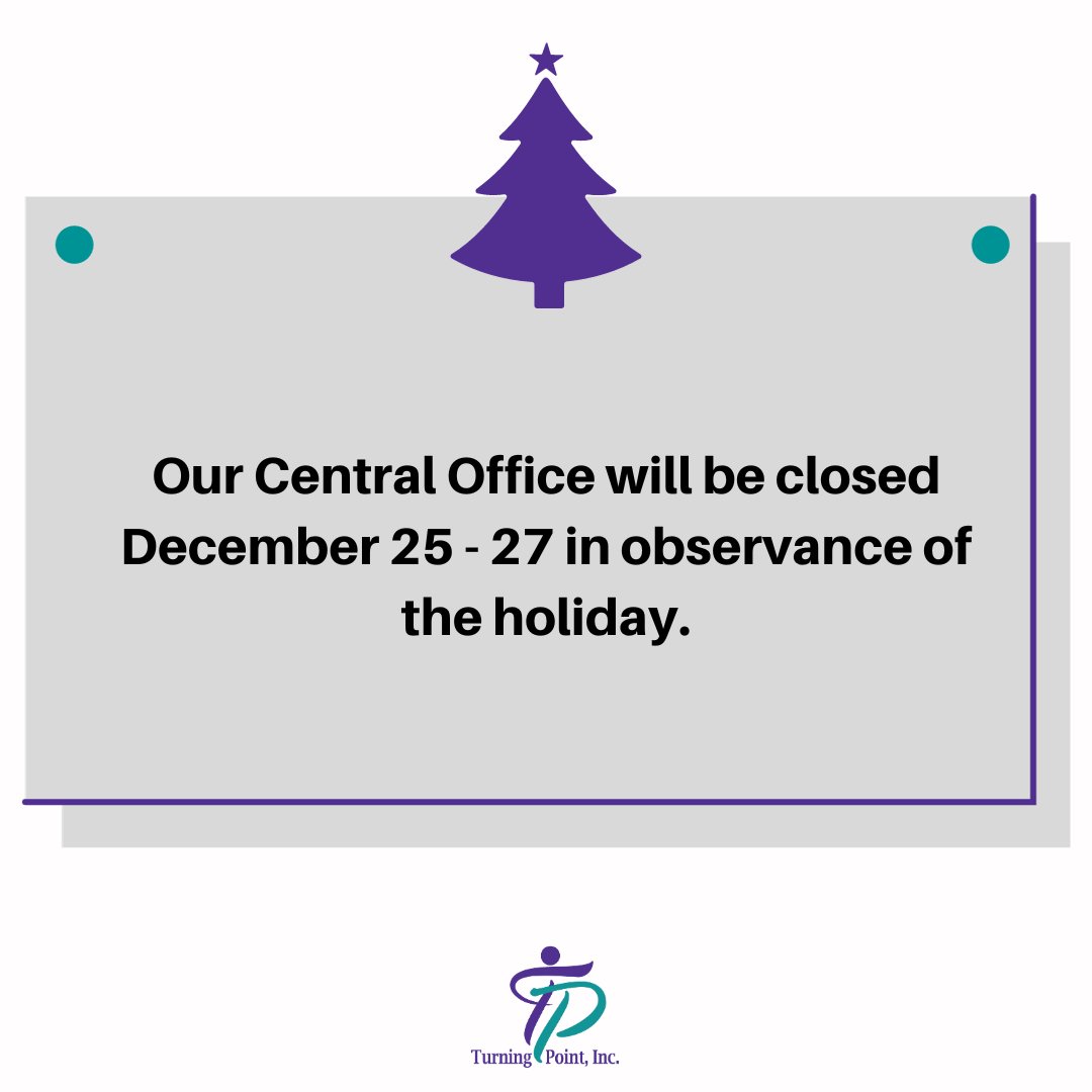 TurningPointMac's tweet image. While our Central Office will be closed, our 24 Hour Hotline is always available! You can reach Turning Point any time at 586-463-6990.