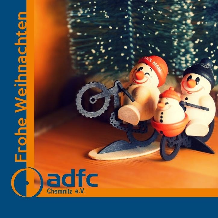 Friedliche und frohe Weihnachten wünscht Euch der ADFC Chemnitz!
