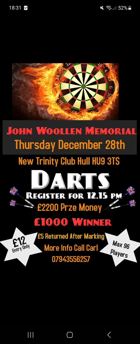 theflame180's tweet photo. Best comp of the year, get your names in fast! 

https://t.co/Qg9cM9yWHK

@adamakker @adamhunt8 @moulda180 @KongrawDarts @callanrydz170 @theedgar501 @TheHammer180 @colozzy180 @northeastdarts @Riansdad180 @Jody_L_Hancock @StevieAdams180 @DarrenDJ180 @TomSykes180 https://t.co/QS9NovxAOb