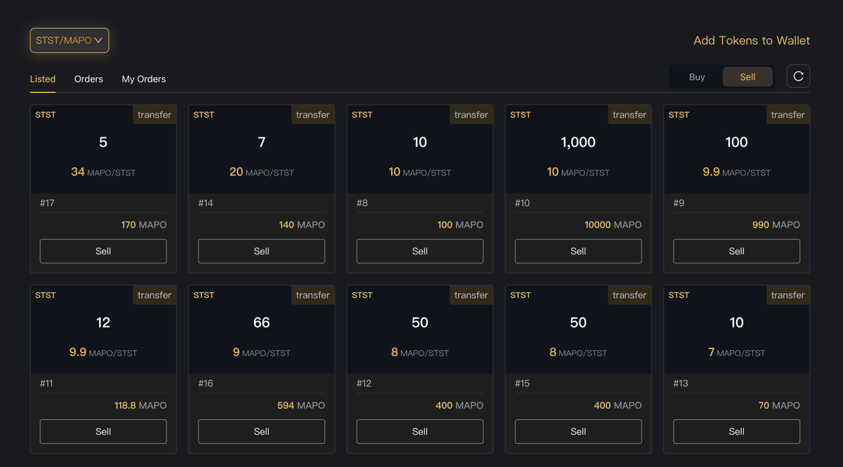 satsatstst's tweet photo. $STST Updates:
✅ Trade brc20 with $MAPO
✅ Purchase your desired #BRC20 at your desired price ONLY!
➡️https://t.co/dhmJh8eKiK
🌞Besides $USDT, STST now supports trading with $MAPO! Dive into more diverse trading options and expand your portfolio. 💸

🔥Set your price on the sell page and execute trades on your terms, so you can purchase tokens at your desired price.🎯