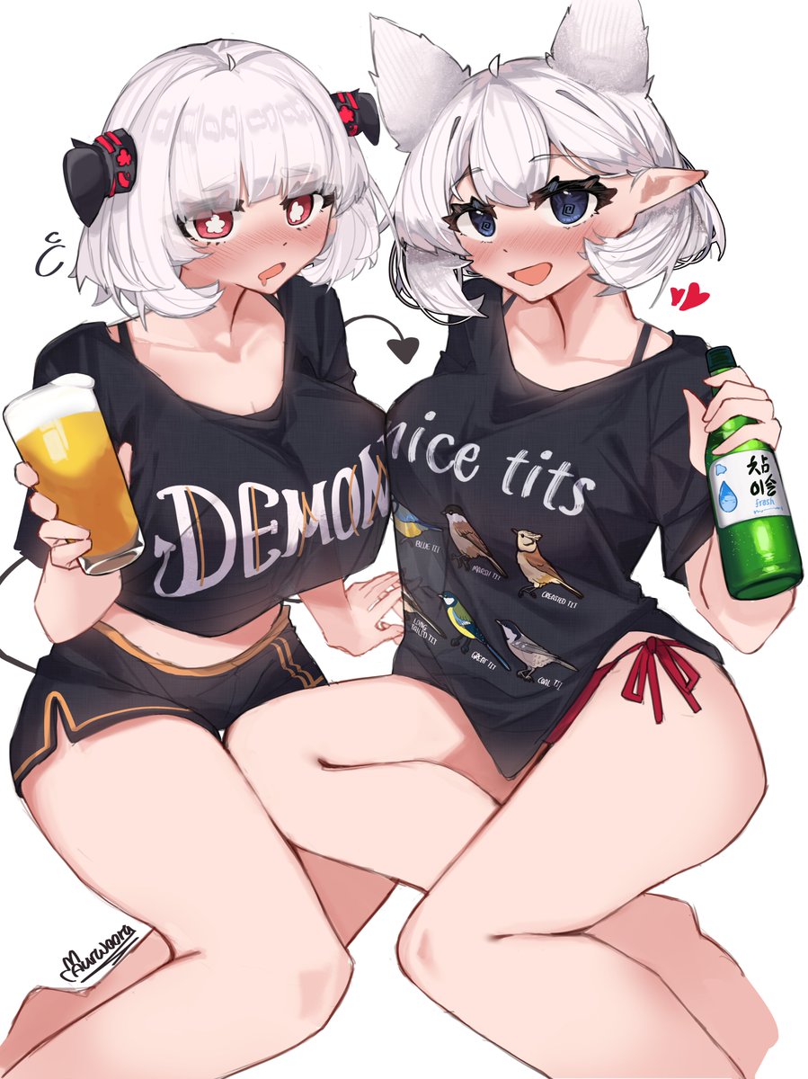 aurwoora's tweet photo. tipsy lorel and freya 🍺😌 https://t.co/3geuOotNtK
