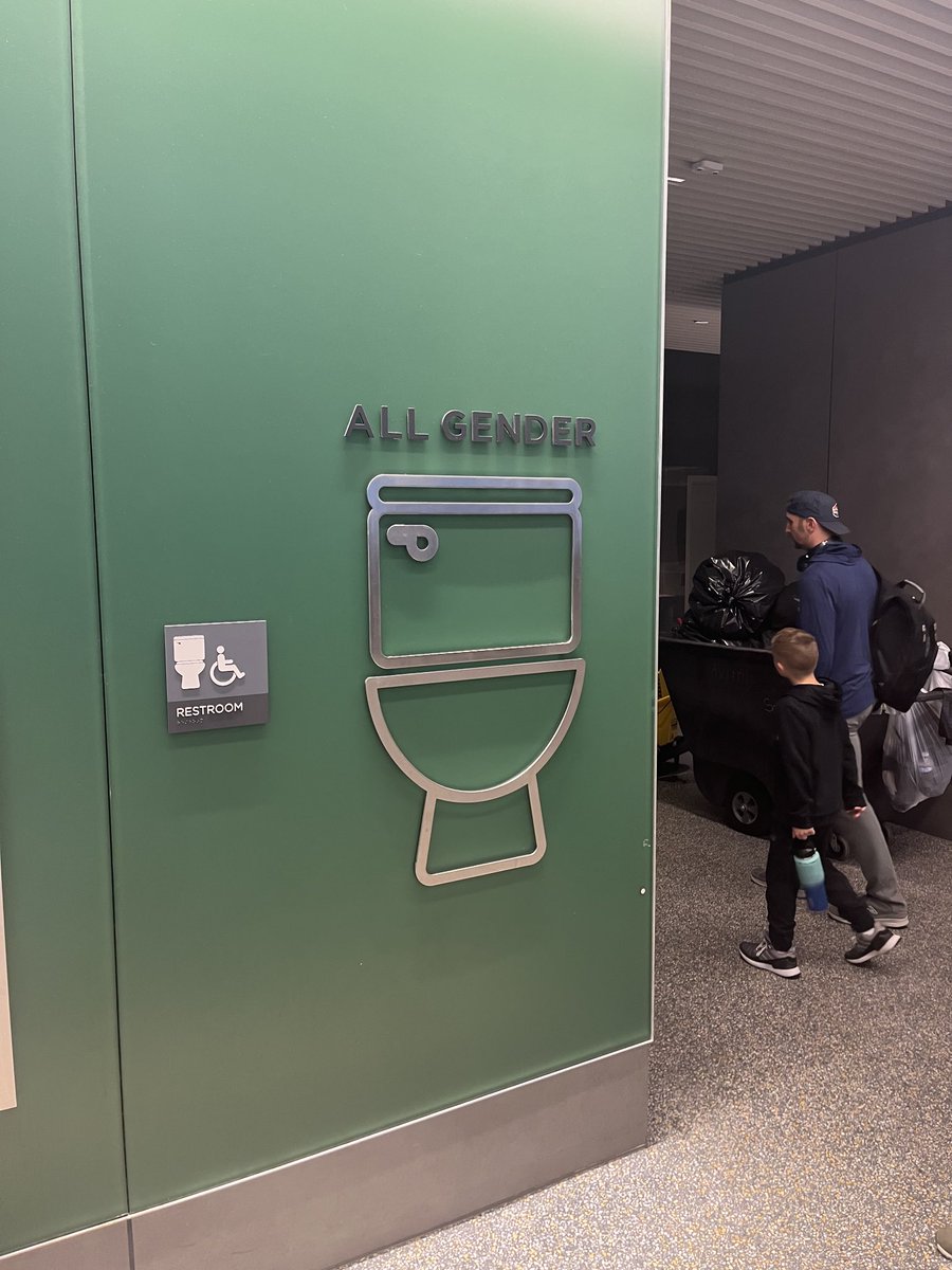 Men, women and CHILDREN using same bathroom at KC airport. Diversity, equity and indoctrination.