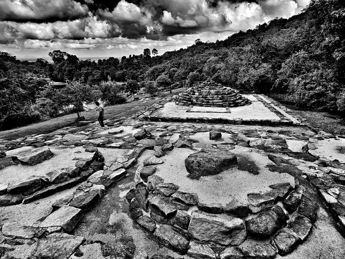 On the hilltop of Rajagala, in the jungles of central Sri Lanka, can be found one of the earliest Buddhist inscriptions in world, carved in the early Brahmi script dating from c200BCE. It lies next to a small stone mound, as slight as the earliest N Indian stupas at Lumbini. The