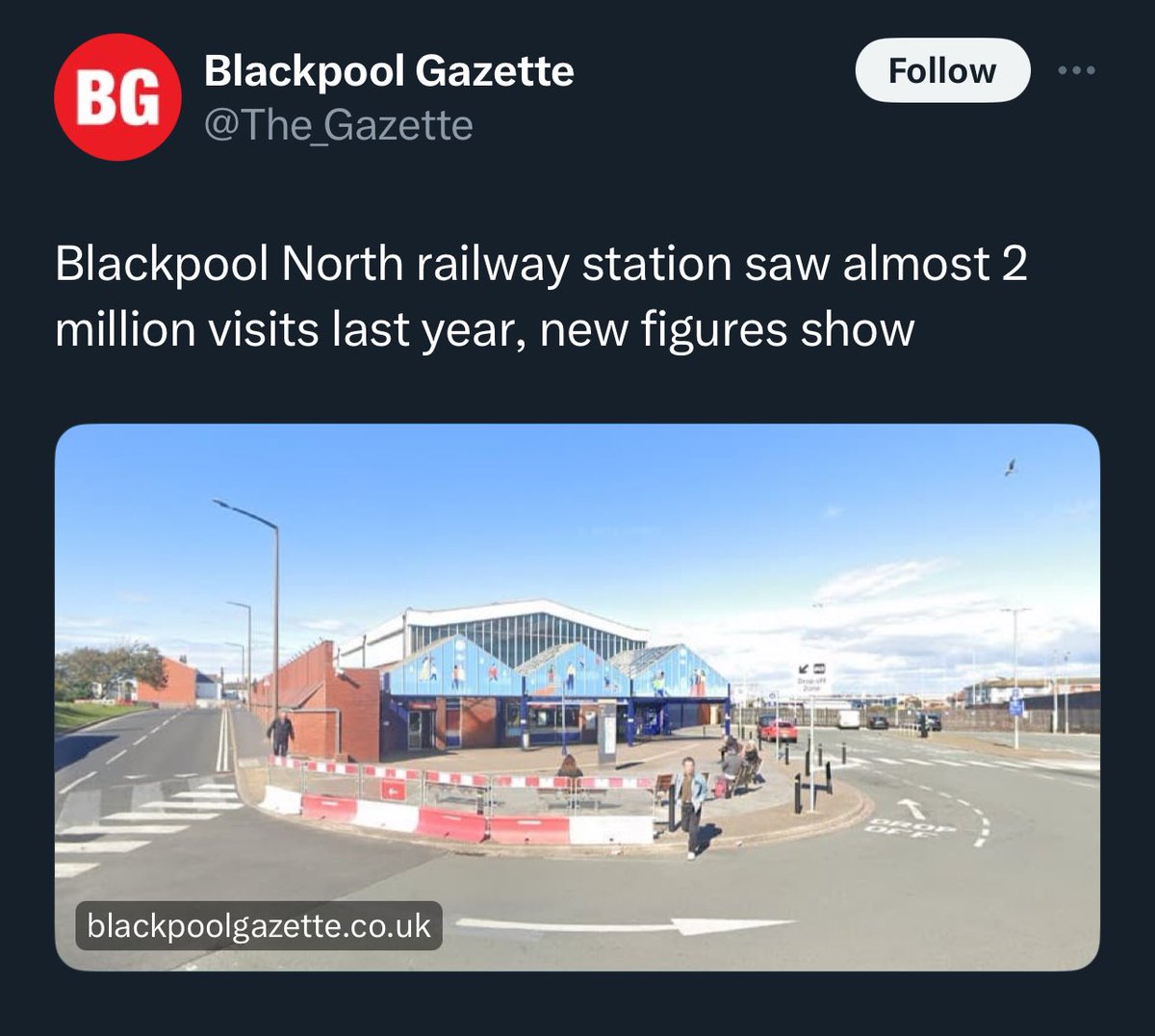 Whereas this year, 2 million almost visited Blackpool North railway station #BusReplacement