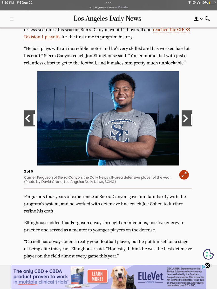 Blessed to be name:
Los Angeles Daily News Defensive Player of the Year
Thank you <a href="/ladailynews/">L.A. Daily News</a> 🫶🏽
<a href="/SierraCanyonFB/">Sierra Canyon FBall</a> <a href="/SCanyonSports/">Sierra Canyon Sports</a>