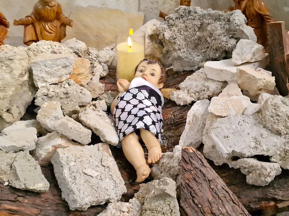 #Christmas cancelled in #Bethlehem. This December the "Son of God" won't be born in the Holy Land. Our thoughts and solidarity are with the people of Palestine in #Gaza. تضامنا مع شعب فلسطين!