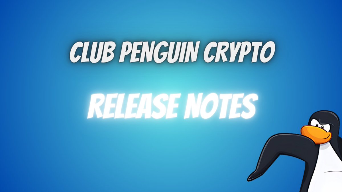 ClubPenguinETH's tweet photo. We've just dropped the notes for our latest update in the game! 🎉 

Check the details of the cool new features and improvements we've added to elevate your Club Penguin Crypto experience! 🌟

👉 https://t.co/dW3L3ZkGa8 👈

#1000x #crypto https://t.co/dRJ07bk8Hp