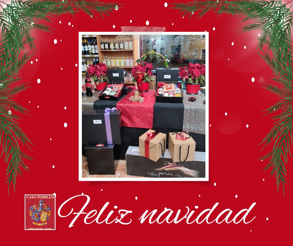 CasaTomillo's tweet photo. 🎄Nuestros mejores deseos de 𝗙𝗲𝗹𝗶𝗰𝗶𝗱𝗮𝗱 en esta 𝗡𝗮𝘃𝗶𝗱𝗮𝗱 a todos nuestros clientes y amigos.
#casatomillo #villaresdelsaz #mercadocentralvalencia
#quesos #jamones #dulces #vinos #miel #aceite #zarajos #chorizos #alimentosdecalidad https://t.co/QxKl9lp2KK
