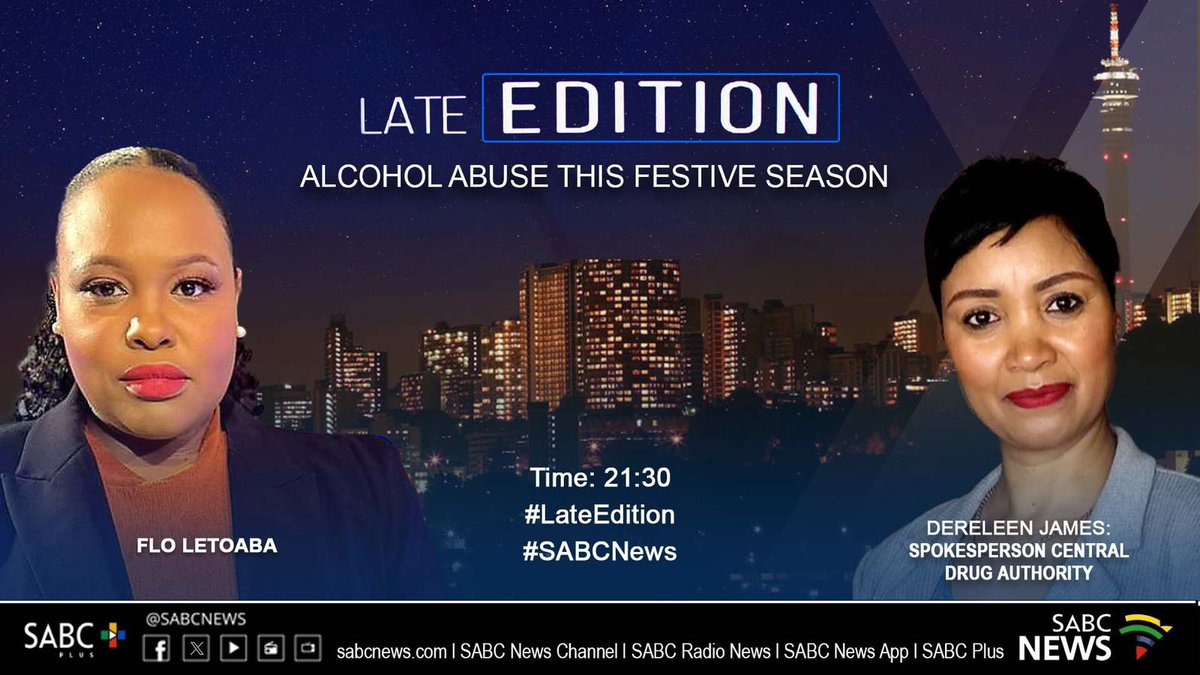 In between cooking and preparing for Christmas lunch let’s quickly take  a moment to hone into the harms of alcohol abuse and also encourage responsible drinking over the festive period.  Let’s talk at 9:30 on channel 404. <a href="/SABCNews/">SABC News</a>  <a href="/CentralDrug/">Central Drug Authority</a>
