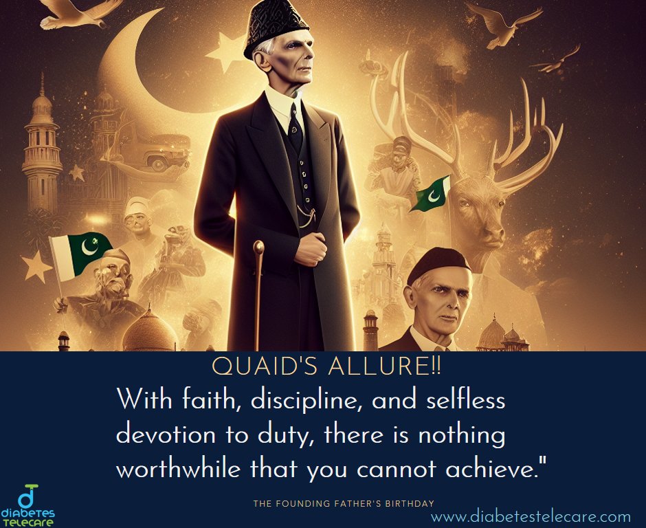 DTelecare's tweet photo. "🎉 Celebrating Quaid-e-Azam's birthday with timeless wisdom: 'With faith, discipline, and selfless devotion to duty, there is nothing worthwhile that you cannot achieve.' 🇵🇰 Let's honor his legacy by embodying the values of hard work and determination. #QuaidEAzam #25thDecember https://t.co/fAbTxOtfjW