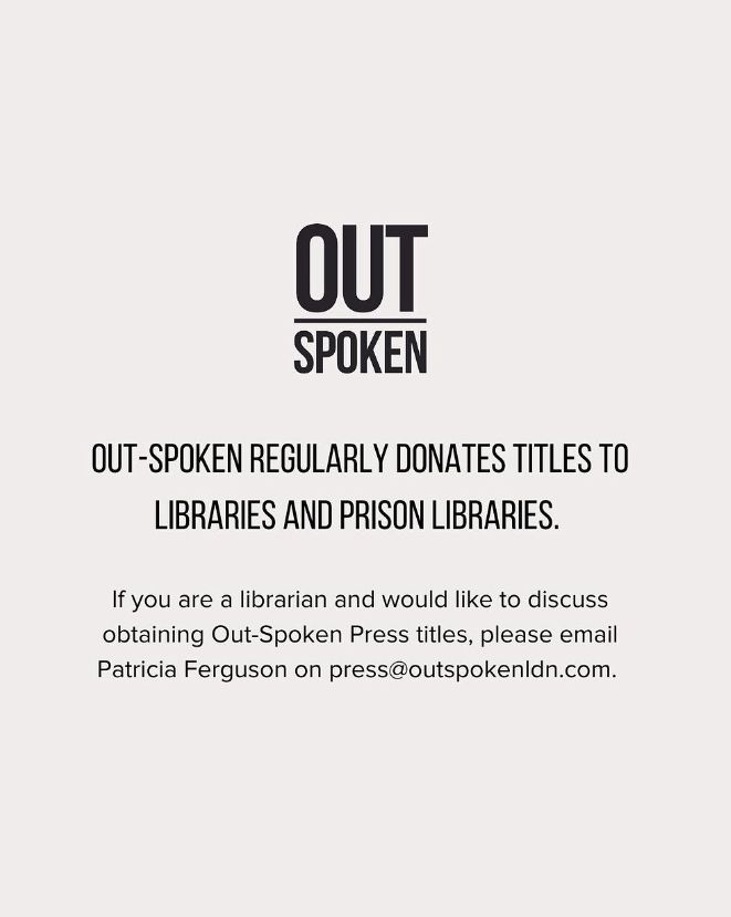 We regularly donate our @outspoken_press titles to libraries and prisons. Drop us an email to learn more 📧