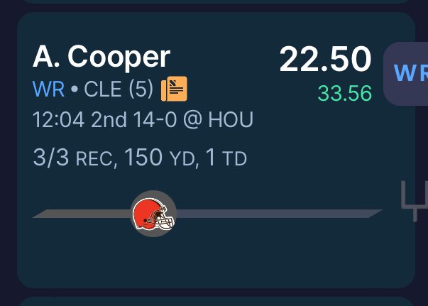 GymClassPod's tweet image. Amari Cooper looking like the second coming of Randy Moss with this stat line 

#Browns