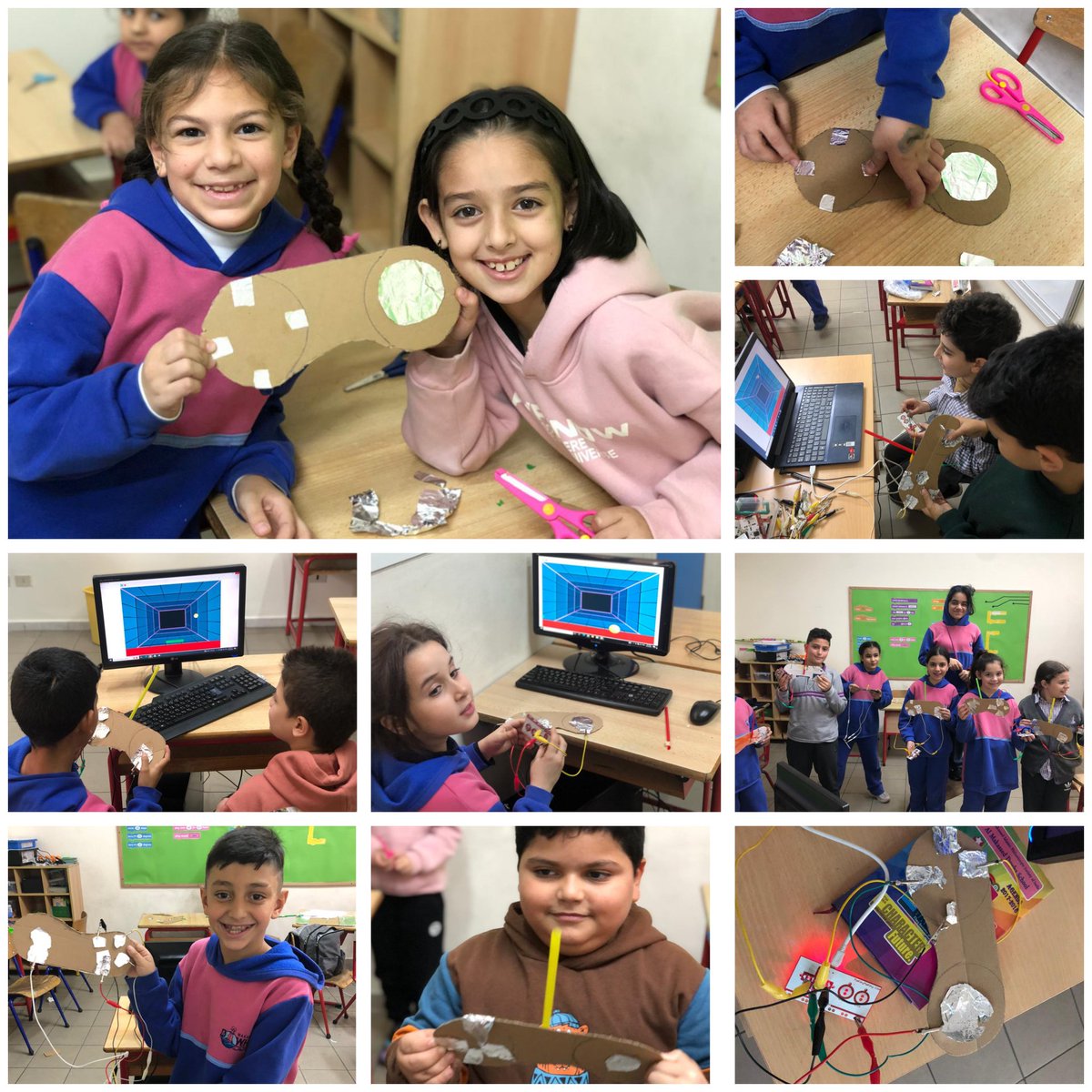 DawhaRobotics's tweet image. After getting familiar with @scratch &apos;s basic #coding language, it was time to work on the @makeymakey.👩‍🔧
And as a start @makdawhaschool learners chose to create their own makey makey #joystick to play a game created on Scratch👾🤖🕹️
@soha_nj #STEAM #Robotics