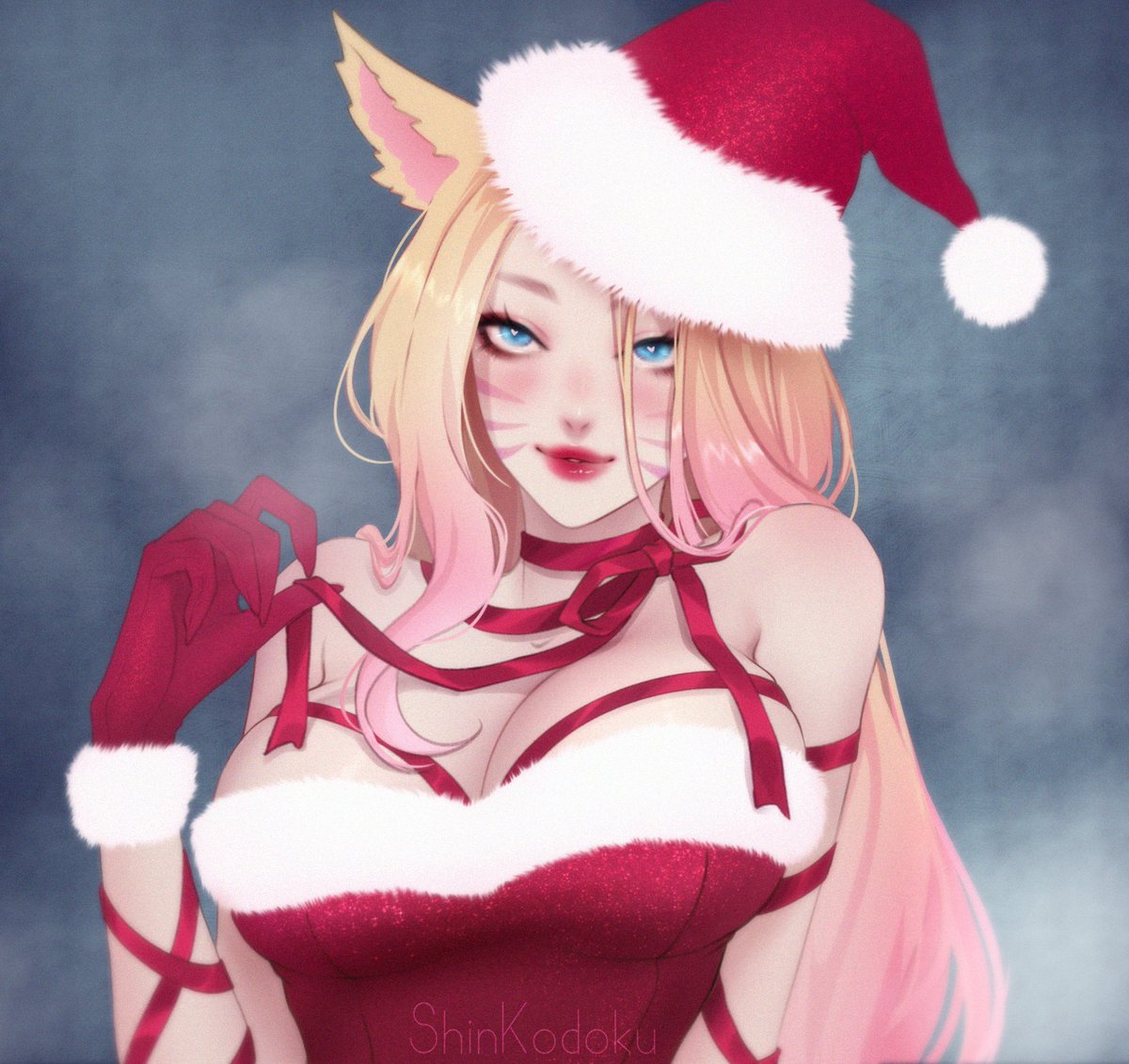 Santa Claus is comingggg to town 🎅 
Merry Xmas everybody ~~ 🥰🥰
#Ahri #KDA #LeagueOfLegendsfanart