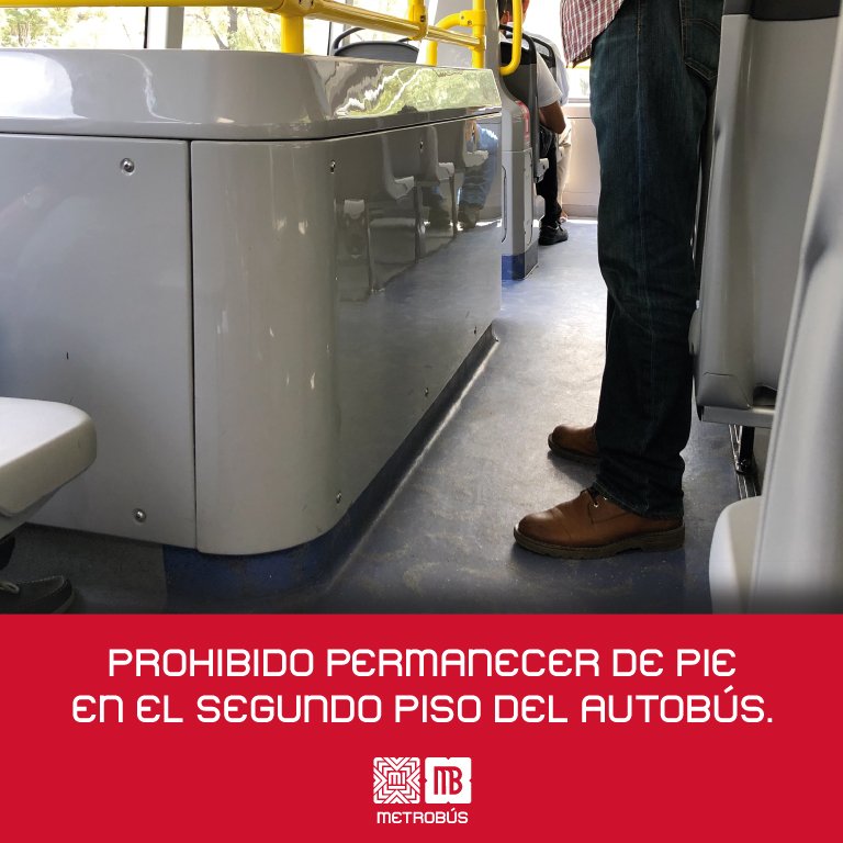 Te lo pedimos por seguridad ⚠️

No viajes de pie en el segundo piso de las unidades 🚍

#ViajaSegura #ViajaSeguro