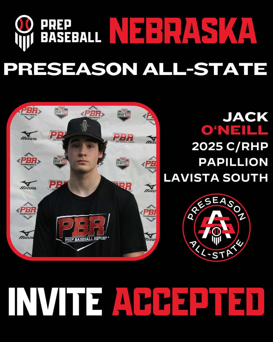 Prep Baseball Nebraska (@prepbaseballne) on Twitter photo 𝟐𝟎𝟐𝟒 𝐍𝐄 𝐏𝐫𝐞𝐬𝐞𝐚𝐬𝐨𝐧 𝐀𝐥𝐥-𝐒𝐭𝐚𝐭𝐞
Jack O'Neill ➡️ 𝘐𝘯𝘷𝘪𝘵𝘦 𝘈𝘤𝘤𝘦𝘱𝘵𝘦𝘥
✖️: <a href="/Jack_ONeill_25/">Jack O’Neill</a>
⚾: C/RHP
🎓: 2025
📚: <a href="/PLSTitansBB/">Papio South Baseball</a>
#NEPreseasonAS24
👤: loom.ly/BC6IH2Y 𝟐𝟎𝟐𝟒 𝐍𝐄 𝐏𝐫𝐞𝐬𝐞𝐚𝐬𝐨𝐧 𝐀𝐥𝐥-𝐒𝐭𝐚𝐭𝐞
Jack O'Neill ➡️ 𝘐𝘯𝘷𝘪𝘵𝘦 𝘈𝘤𝘤𝘦𝘱𝘵𝘦𝘥
✖️: <a href="/Jack_ONeill_25/">Jack O’Neill</a>
⚾: C/RHP
🎓: 2025
📚: <a href="/PLSTitansBB/">Papio South Baseball</a>
#NEPreseasonAS24
👤: loom.ly/BC6IH2Y