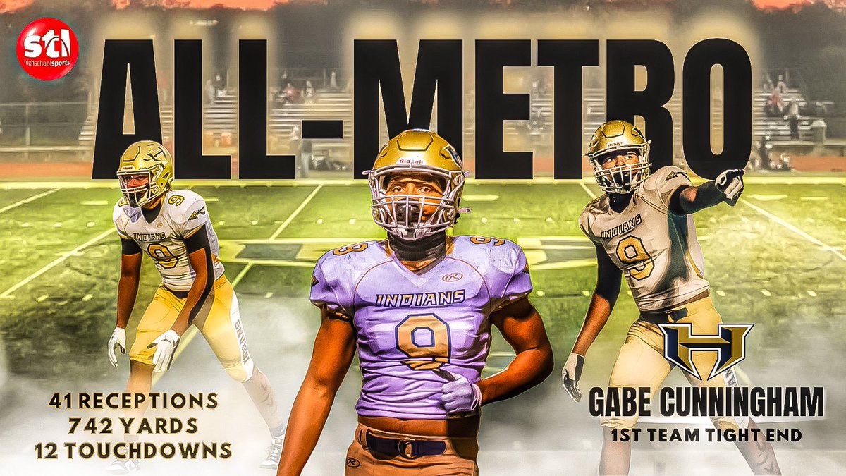 Congratulations to <a href="/GCunningham_26/">Gabriel Cunningham</a> on being selected Tight End ALL-METRO 1st team!