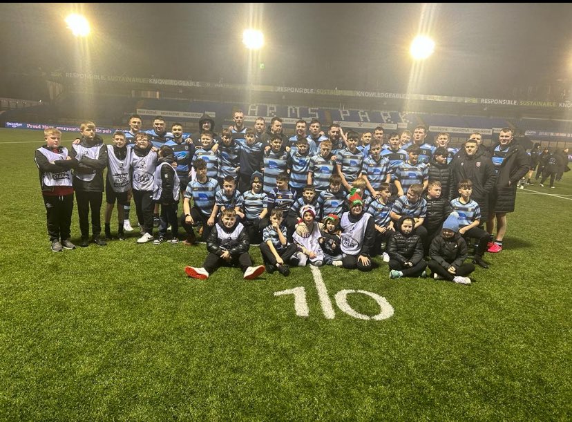 A big thank you to the mini and juniors of @whitchurchrfcMJ (our Ball Team), @LlantwitRFC (Guard of Honour) and our mascots Josh and Tomos Cotes for their support yesterday. #BlueAndBlacks