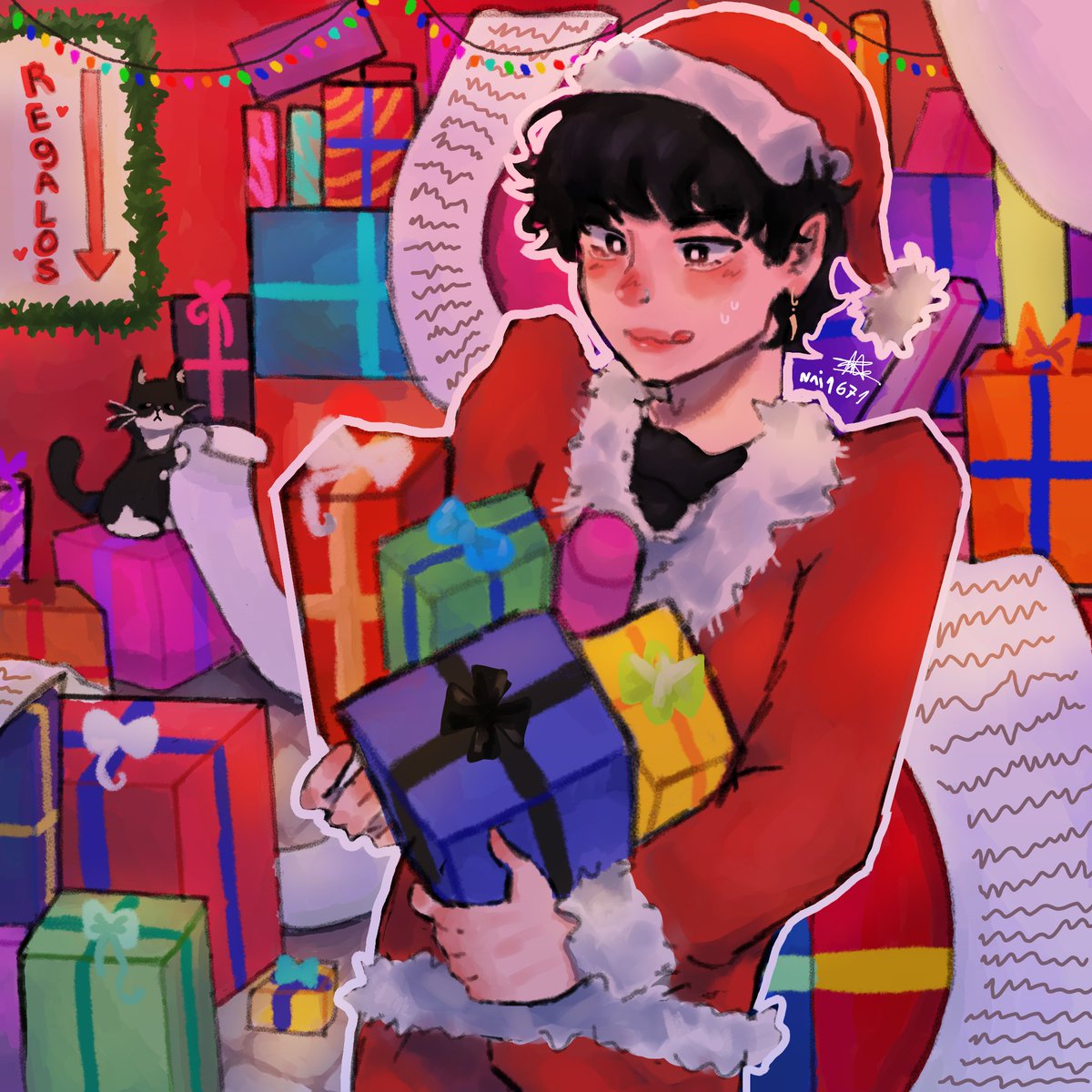 Alguien ya esta preparando los regalos... 👀🎁
<a href="/SpreenDMC/">spreen</a> <a href="/SpreenFanarts/">SpreenFanArts🎨</a> 
Feliz noche buena y adelantado Feliz navidad!🎄💕<3

#spreen #spreenfanarts