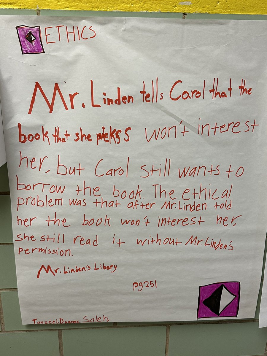 CHES_TAG's tweet image. 5th graders reading the text (Mr. Linden’s Library) from the CIM…but using depth and complexity helps them dive deeper into the text and comprehension. 📚
#chesRubin5 #TAGbestpractices #chestagteam #chestag5