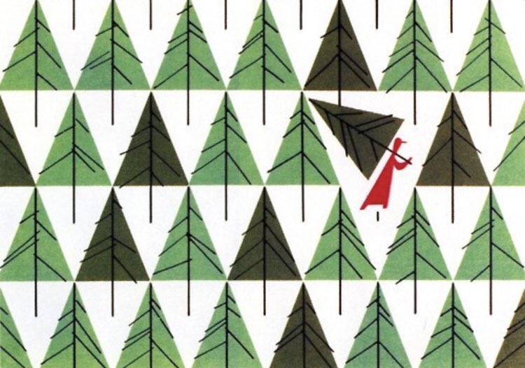 Christmas card by Charley Harper