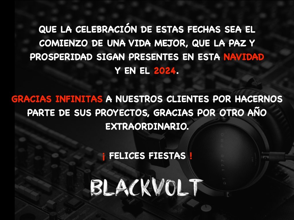 Blackvoltaudio's tweet photo. Ya estamos en la recta final del 2023...
Miremos hacía atrás llenos de gratitud y hagámoslo ahora para adelante llenos de visión, qué en estás fechas los reencuentros sean dulces y los abrazos abundantes.
#FelicesFiestas2023 #BlackvoltAudio https://t.co/x9416sd08l