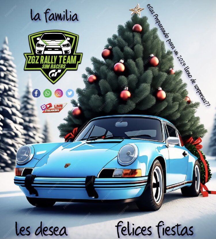 La familia <a href="/ZGZRallyTeam/">ZGZ RALLY TEAM Simracers</a> os 
Desea una feliz noche buena y una feliz navidad. 🎄 y ser buenos 🥂🥂🥂🥂🥂