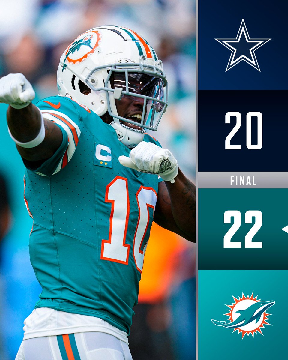 FINAL: The @MiamiDolphins pull off the win in the final seconds! #DALvsMIA