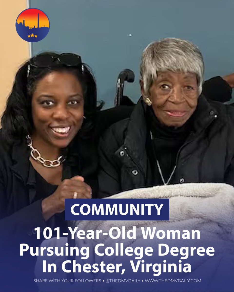 Sarah Simpkins, a 101-year-old, recently completed her first semester in the Early Childhood Education program at Brightpoint Community College in Chester, Virginia. Embracing the philosophy that "age is just a number," Simpkins attends art classes on Tuesdays and Thursdays,