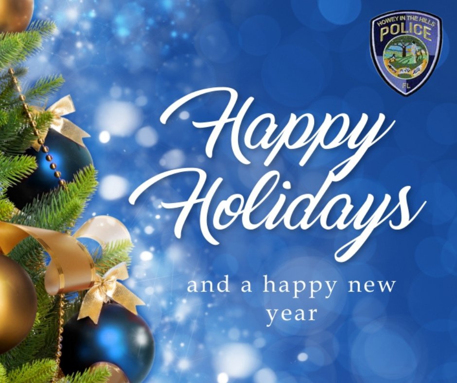 HoweyPD's tweet photo. The Howey in the Hills Police Department would like to wish everyone a safe and happy holiday!! https://t.co/t03B6rLHmT