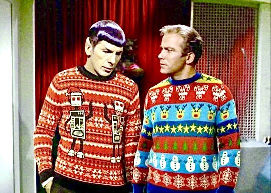 Time to break out your #Christmas sweaters. 
#StarTrek 

#WilliamShatner
#LeonardNimoy