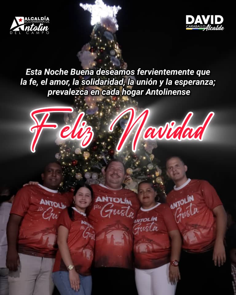 Esta Noche Buena deseamos fervientemente que la fe, el amor, la solidaridad, la unión y la esperanza; prevalezca en cada hogar. 

Sirva esta fecha para la reflexión en familia, y demos gracias por el nacimiento de nuestro Niño Jesús.

#PaísDeBuenaEstrella

<a href="/NicolasMaduro/">Nicolás Maduro</a>
