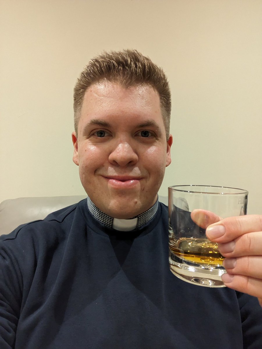 Just got in from leading the midnight communion service, having preached at the 10:30am service, given a talk at the Christingle & assisted with communion at the hospital earlier this evening. What a privilege it is to serve God's people - cheers! #ClergyMaltClub