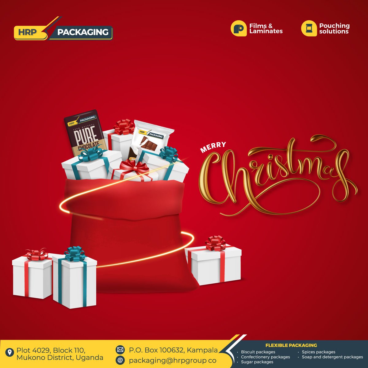 HrpPackaging's tweet photo. May your Christmas be filled with the wonder and excitement of a child on Christmas morning. Wishing you joy, laughter, and the magic of the season from HRP Packaging

#merrychristmas2023 https://t.co/tWYhVHiVfg