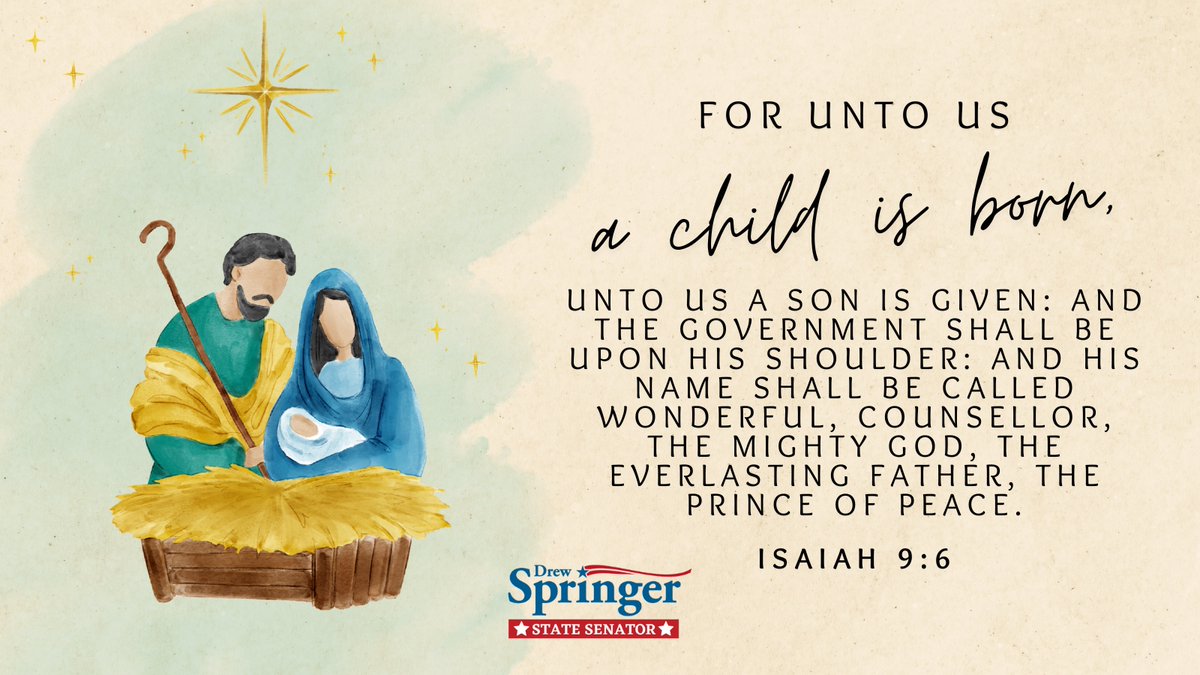 Today we celebrate the ultimate gift, Jesus, who was sent by God and born of the Virgin Mary so that we may have everlasting life. I pray that you and your family have a Merry Christmas! #txlege