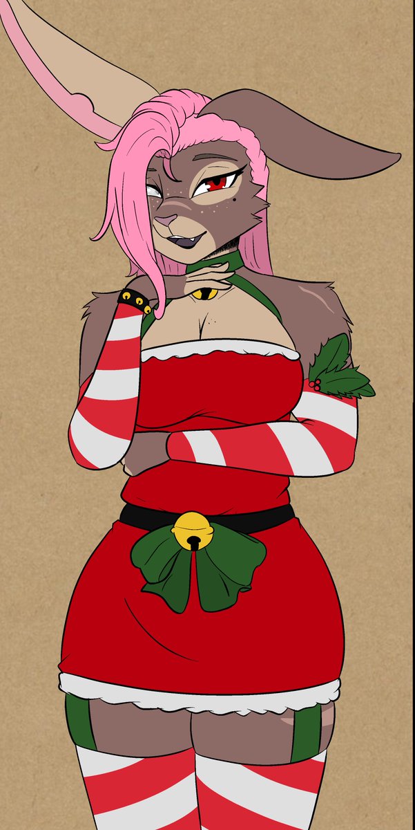 PrismaticWolfVT's tweet photo. Obligatory OC in Christmas attire post (NSFW post on the OTHER account of course >:3c)

#furry #sfw #furryartist https://t.co/7GoO0gSSZc