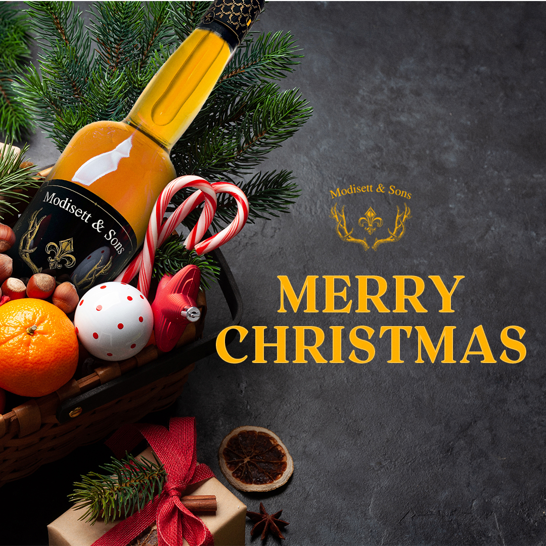 Here's to a Christmas filled with the spirit of celebration and topped off with the rich flavors of Modisett & Sons whisky. May your day be merry, your heart be light, and your hand raised in toast to all who have filled your year with love and laughter.